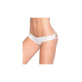 Culotte ouverte blanche ornements façon cage 